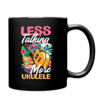 Moins de paroles, plus de ukulélé, musicien hawaïen drôle. - Tasse colorée - noir - Droite