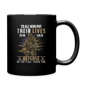 War Weapon Dog Tag World Peace - Full Color Mug - black - Right