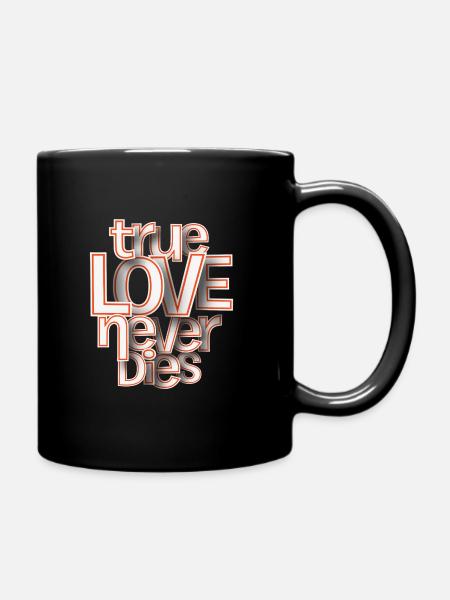 Emotive Typographic Love Statement - Full Color Mug - black