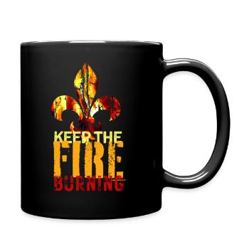 Scout Campfire Burning Design - Full Color Mug - black - Right