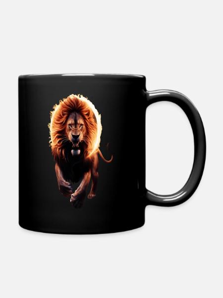 Majestic Stride Lion - Full Color Mug - black