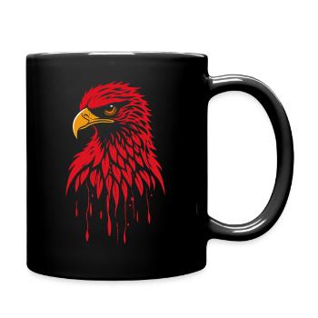 Fierce Red Eagle Bold Flame Inspired Wildlife Art - Full Color Mug - black - Right