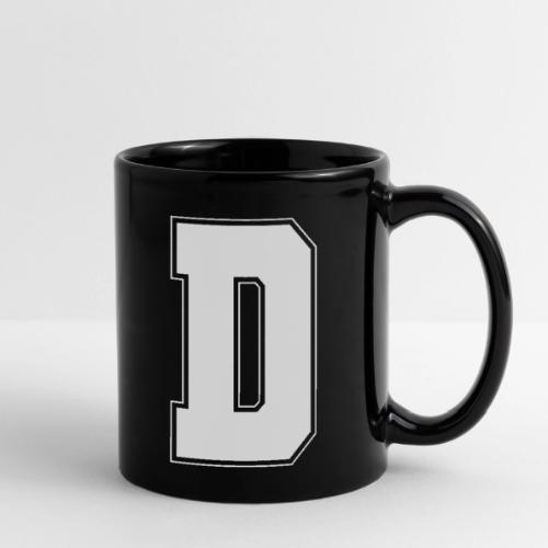 White Letter D – Varsity Alphabet Monogram - Full Color Mug