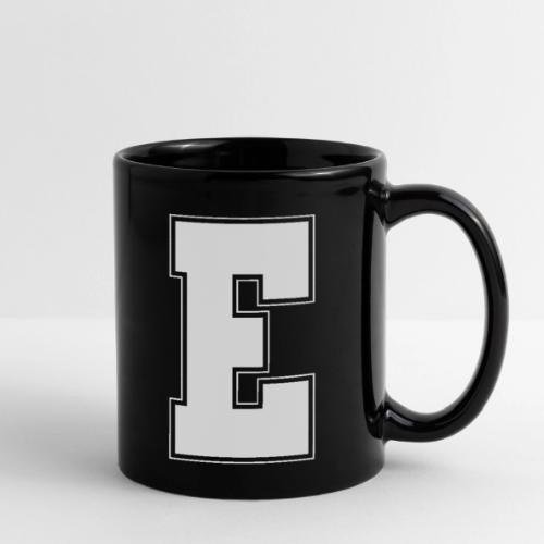White Letter E – Varsity Alphabet Monogram - Full Color Mug
