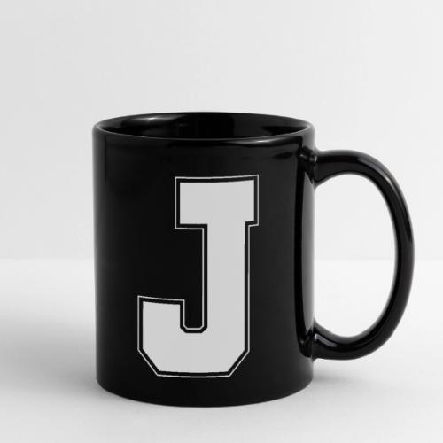 White Letter J – Varsity Alphabet Monogram - Full Color Mug