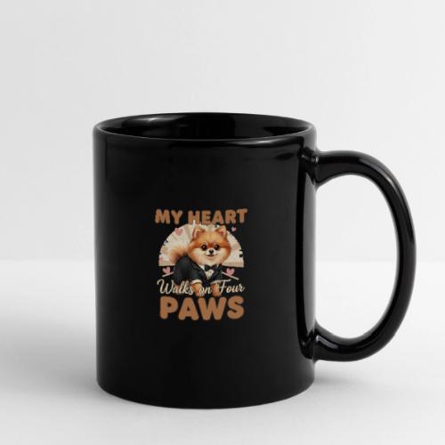 My Heart Walks on Four Paws – Pomeranian tee - Full Color Mug