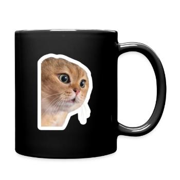 Wide-Eyed Orange Tabby Sticker - Full Color Mug - black - Right