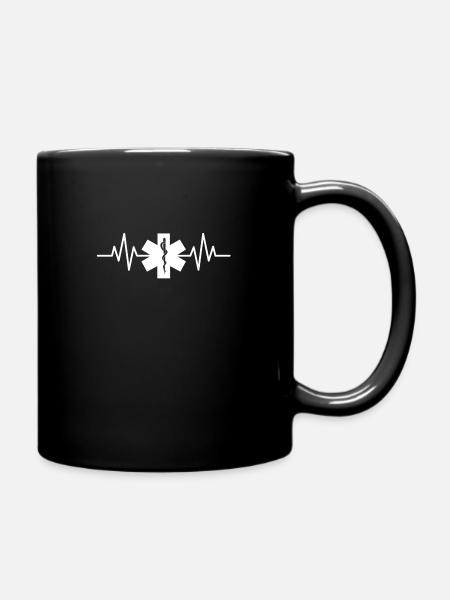 Paramedic heartbeat - Full Color Mug - black
