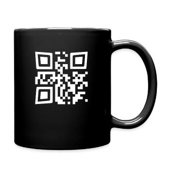 QR Code Fuck You saying design - Full Color Mug - black - Right