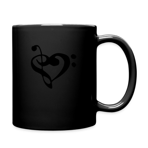 musical note with heart - Full Color Mug