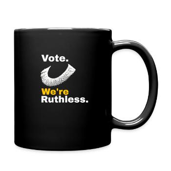 Vote We're Ruthless (Yellow) - Full Color Mug - black - Right