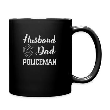 Husband Dad Policeman - Full Color Mug - black - Right