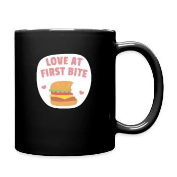 Love At First Bite Burger With Bite Marks - Full Color Mug - black - Right