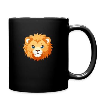 Royal Cartoon Lion - King of the Jungle 2 - Full Color Mug - black - Right