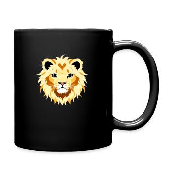 Royal Cartoon Lion - King of the Jungle 4 - Full Color Mug - black - Right