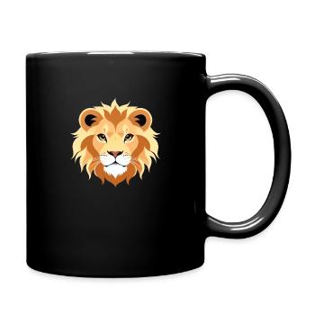 Royal Cartoon Lion - King of the Jungle 1 - Full Color Mug - black - Right