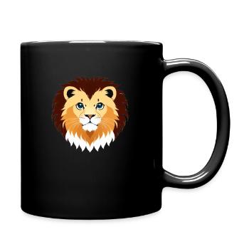 Royal Cartoon Lion - King of the Jungle 5 - Full Color Mug - black - Right