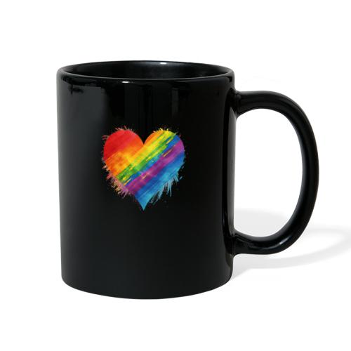 Watercolor Rainbow Pride Heart - LGBTQ LGBT Pride - Full Color Mug