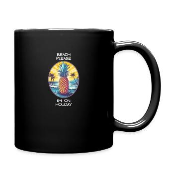 TropicPineapple Beachwear - Beach please - Full Color Mug - black - Right