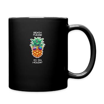 TropicPineapple Beachwear - Beach please - Full Color Mug - black - Right