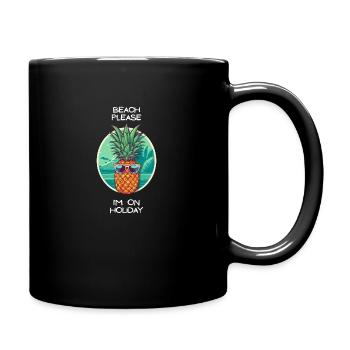 TropicPineapple Beachwear - Beach please - Full Color Mug - black - Right