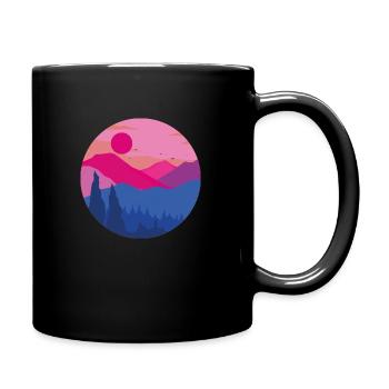 subtle bi flag sticker - Full Color Mug - black - Right