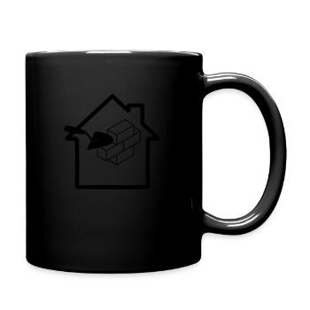 House mason company logo with tool logo for house - Full Color Mug - black - Right