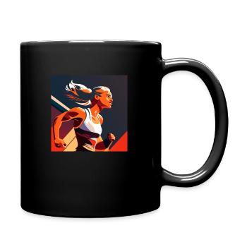 Sport Girl Running - Full Color Mug - black - Right