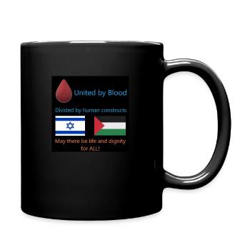 United By Blood - Isreal and Palestine - Full Color Mug - black - Right