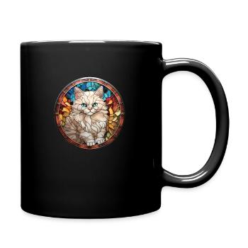 Ragdoll kitten in stained glass - Full Color Mug - black - Right