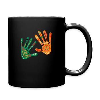 Hands tee - Full Color Mug - black - Right