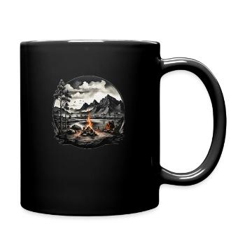 hiking and campfire - Full Color Mug - black - Right