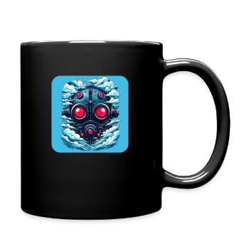 masked robot - Full Color Mug - black - Right