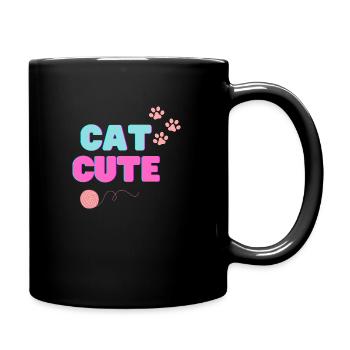 Cat Cut Creations funny cat - Full Color Mug - black - Right