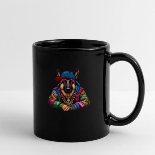 German Shepherd The Rapper Drawing - Full Color Mug