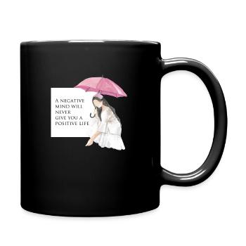 Girl in umbrella - Full Color Mug - black - Right