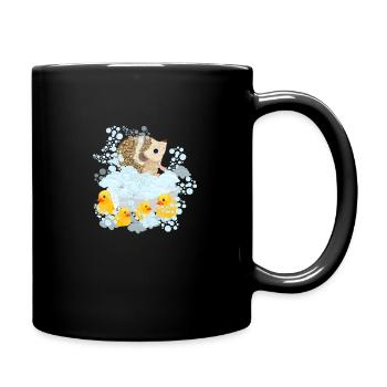 hedgehog, bubbles and Rubber Duckies - Full Color Mug - black - Right
