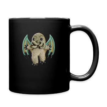 Cute Crochet Cthulhu Cryptid Monster - Full Color Mug - black - Right