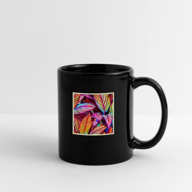 Striped Neon Leaves Design