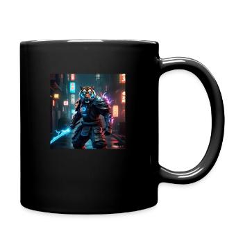 Fantastic warrior samurai tiger - Full Color Mug - black - Right