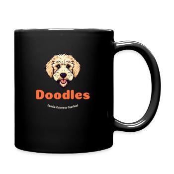 Doodle Cuteness Overload , Doodle Dogs Labradoodle - Full Color Mug - black - Right
