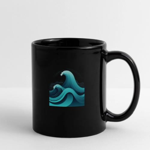 Dynamic Ocean Wave Illustration - Full Color Mug