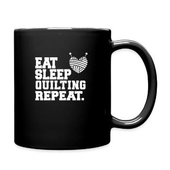 Eat Sleep Quilting Repeat Quilt Maker - Full Color Mug - black - Right