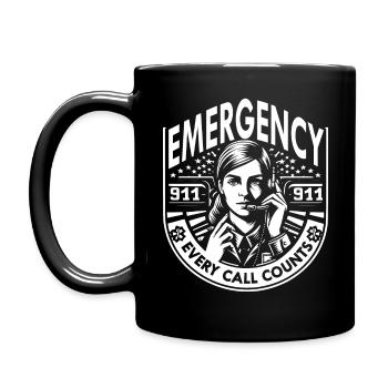 Emergency 911 Every Call Counts - Full Color Mug - black - Left