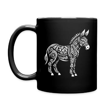 Tribal Donkey - Full Color Mug - black - Left