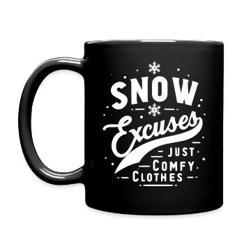 Snow Excuses Just Comfy Clothes - Full Color Mug - black - Left