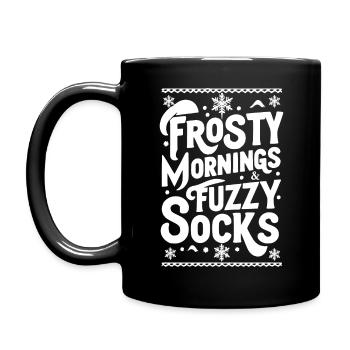 Frosty Mornings Fuzzy Socks - Full Color Mug - black - Left