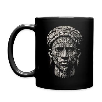 Malian Tribe Warrior - Full Color Mug - black - Left
