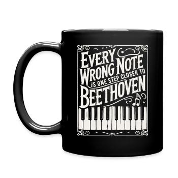 Every Wrong Note Is One Step Closer to Beethoven - Full Color Mug - black - Left