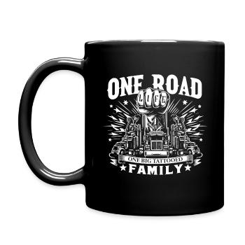 One Road One Big Tattooed Family - Full Color Mug - black - Left